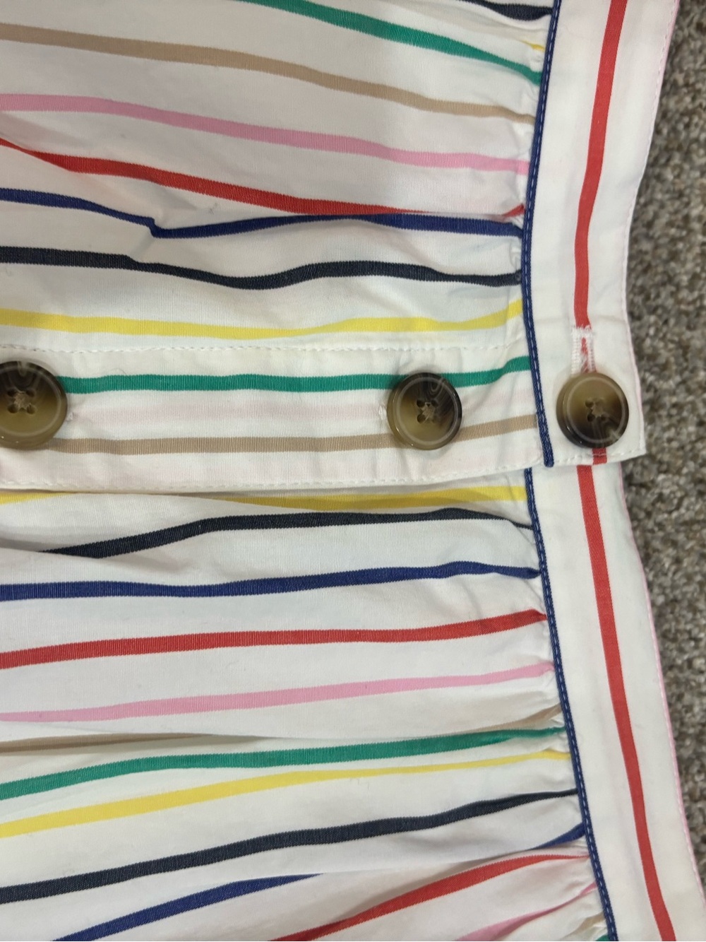 J Crew Factory Rainbow Stripe Button Front Poplin Midi Skirt Multicolored Size S - Picture 4 of 13